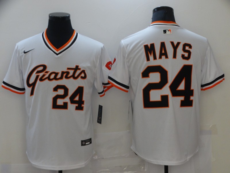 Men's San Francisco Giants Willie Mays #24 White Jersey